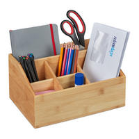 SCHREIBTISCH Organizer - Hellbraun, Holz/Holzwerkstoff (20/28/14cm) - Relaxdays