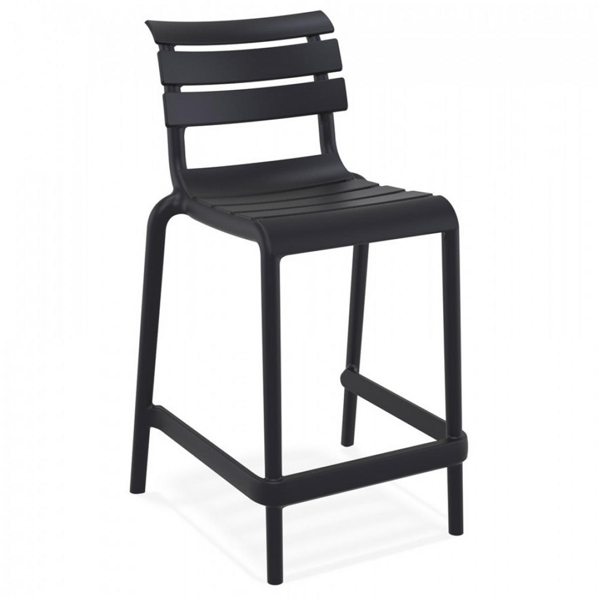 BARHOCKER Schwarz 52x95x55cm - Schwarz, Kunststoff (52/95/55cm) - AlterEgo