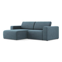 ECKSOFA Links Strukturstoff Stoff Blau - Blau/Schwarz, Kunststoff/Textil (167/224cm) - Makamii