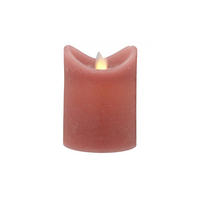 LED-KERZE Ø7,5x10 cm, Rosa - Rosa, Naturmaterialien (7.5/7.5/10cm) - dasmöbelwerk