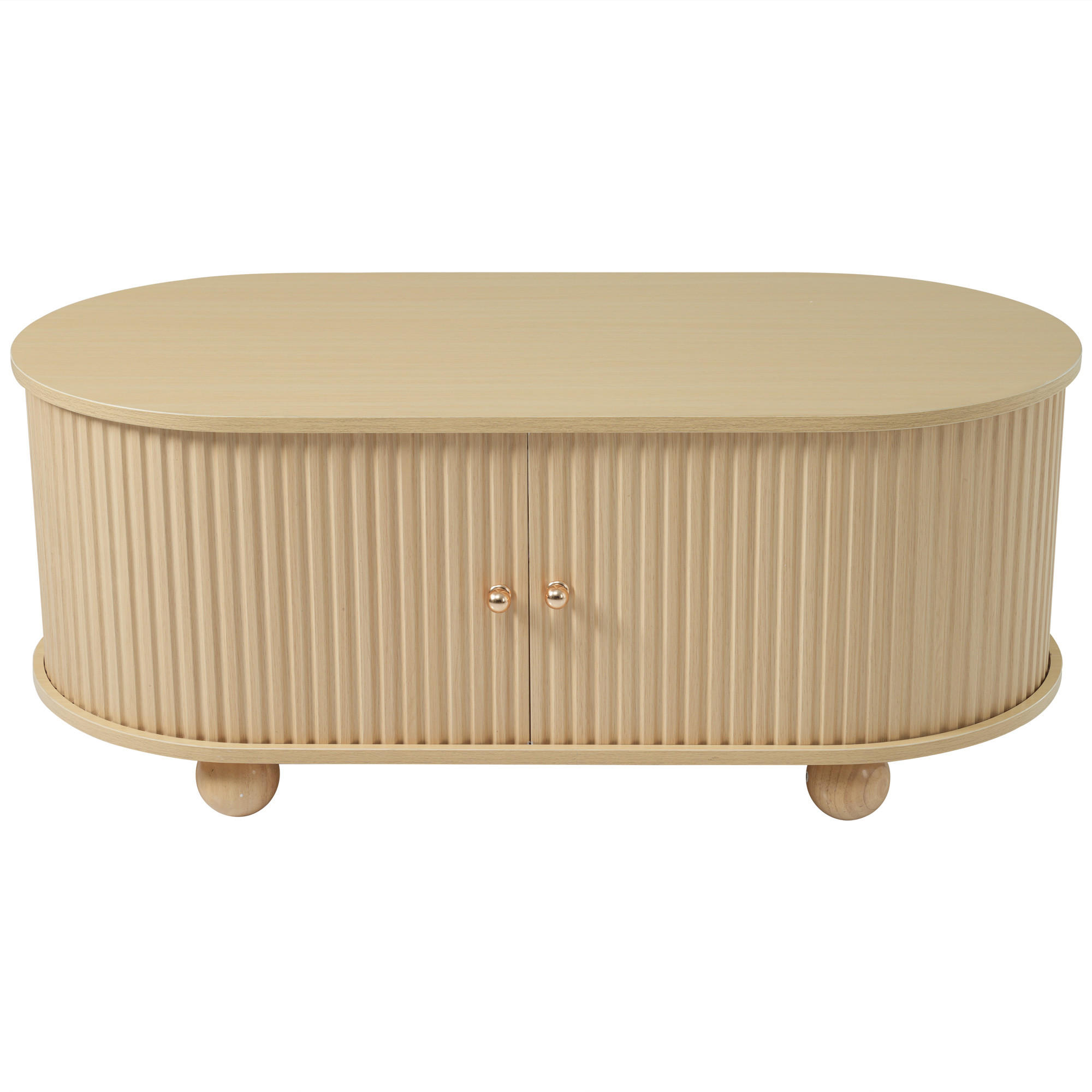 COUCHTISCH Oval 100/50/40 cm - Hellbraun, Holzwerkstoff (100/50/40cm) - Urban Meuble