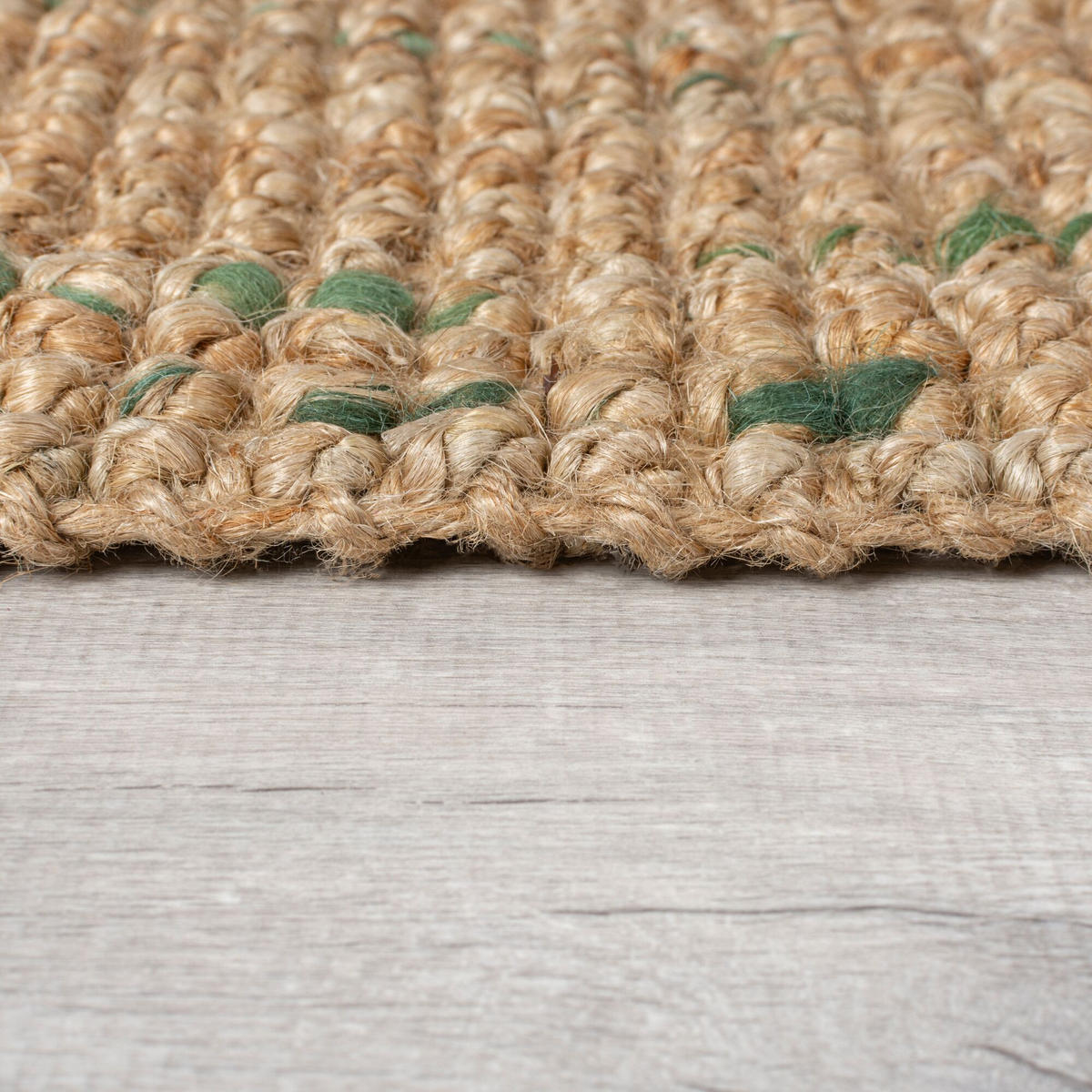 JUTETEPPICH Jute Naturbelassen, Wohnzimmer Natur-Grün Rechteckig 160x230 - Beige, Textil (160/230cm) - KADIMA DESIGN