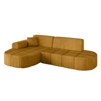 ECKSOFA Ottomane Links LIVO-L1 - 252x173x79,5 cm Senfgelb - Currygelb/Gelb, Holzwerkstoff/Textil (252/173cm) - ALTDECOR