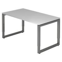 SCHREIBTISCH Serie-R 80/140/74 cm in Grau/Graphitfarben - Graphitfarben/Grau, Holzwerkstoff (80/140/74cm) - bümö