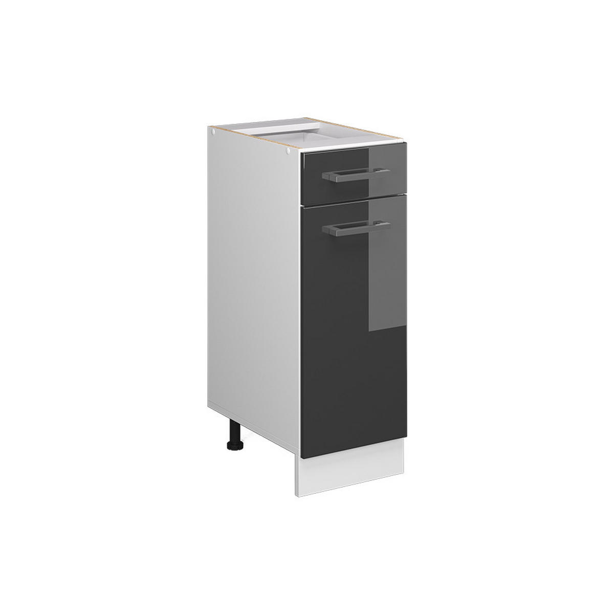 KUCHYŇSKÁ DVÍŘKA R-Line Antracitový vysoký lesk 29.6 x 70.8 cm nábytková čela pro spodní skříňku se zásuvkami - vysoce lesklá černá, kompozitní dřevo (29.6/70.8/1.6cm) - Vicco