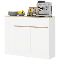 SIDEBOARD 105/30/81,5 cm in Weiß mit 2 Türen, Schublade und offenen Fächern - Weiß, Holz (105/81.5/30cm) - BEAOK