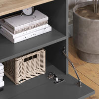 KOMMODE Wido Anthrazit/Sonoma 80 x 50 cm mit 1 geschlossenem Fach - Anthrazit, Holzwerkstoff (80/50/40cm) - Vicco