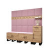 GARDEROBEN-SET 196/210/45,6 - Pink/Schwarz, Holz/Kunststoff (210/196/45.6cm) - Abiks Möbel