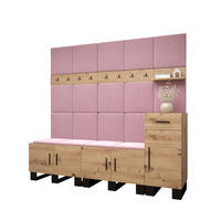 GARDEROBEN-SET 196/210/45,6 - Pink/Schwarz, Holz/Kunststoff (210/196/45.6cm) - Abiks Möbel