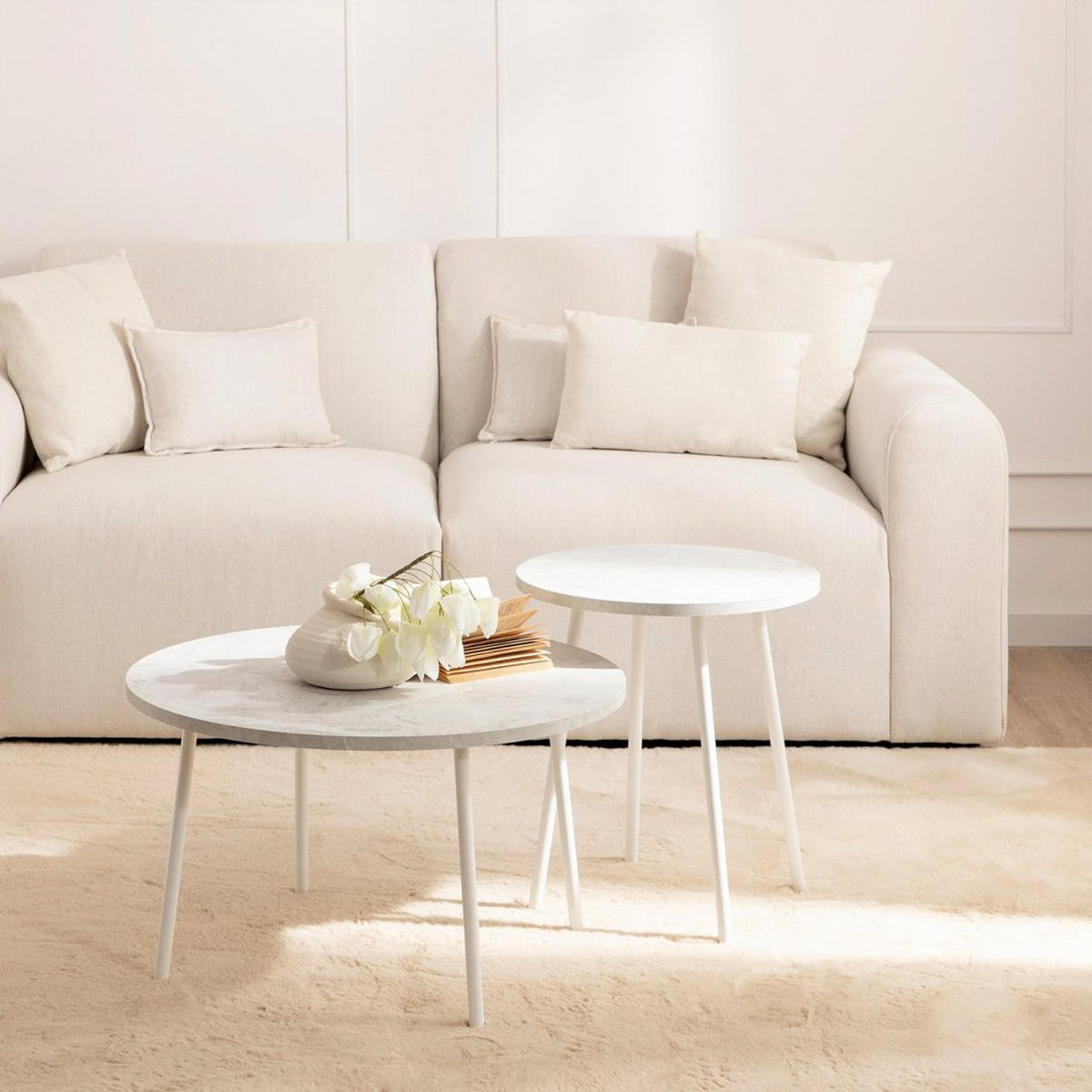 BEISTELLTISCH Siena Weiß 45 cm x 50 cm - Weiß, Holzwerkstoff (45/45/50cm)