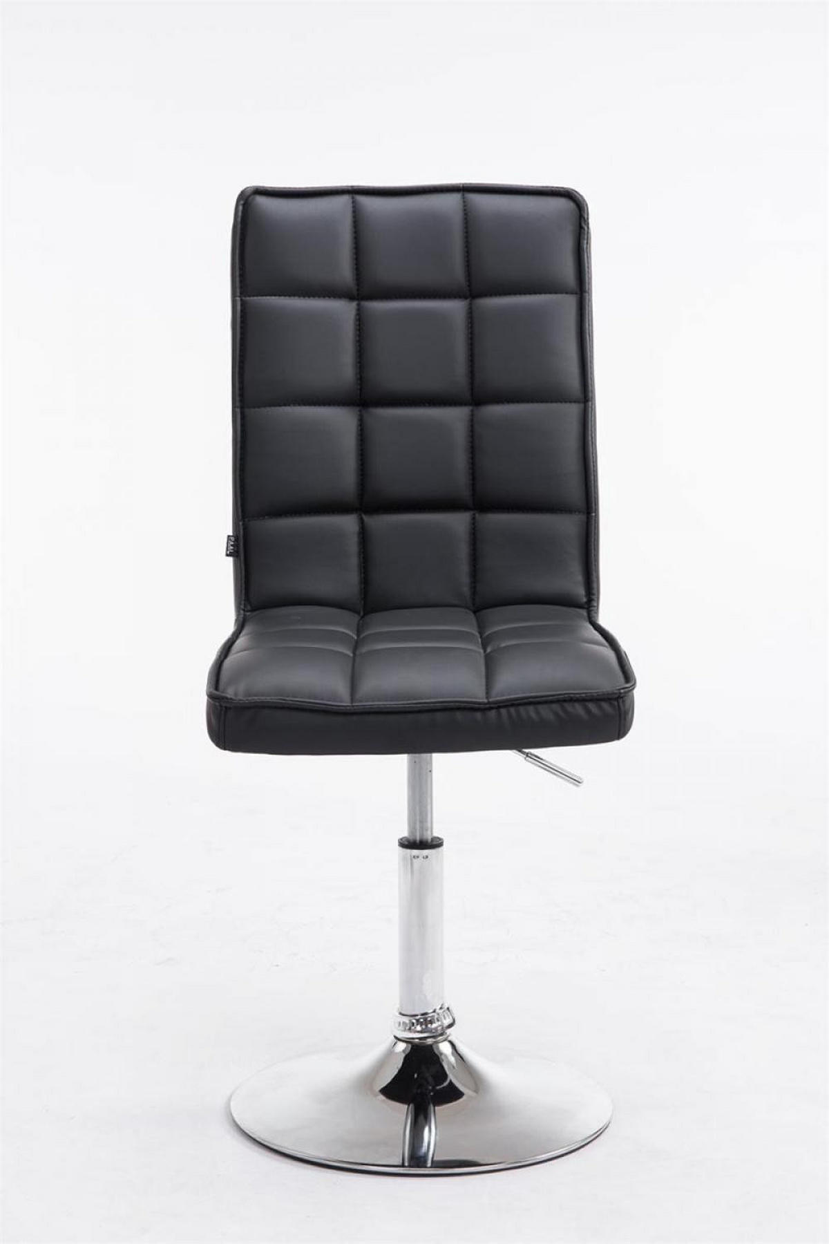 DREHSTUHL Lederlook schwarz - Chromfarben/Schwarz, Textil/Metall (43/90/59cm) - CLP