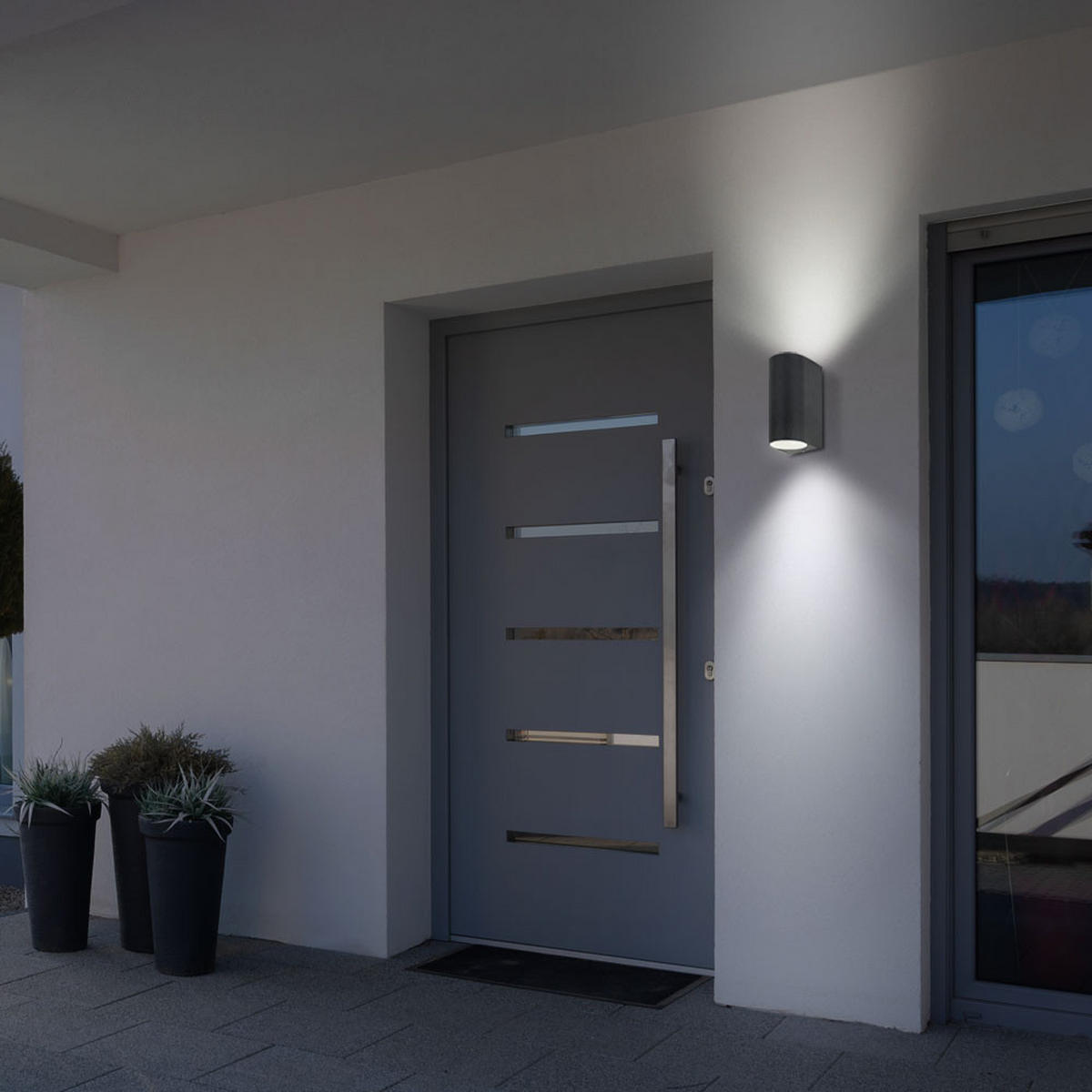 LED AUSSEN-WANDLEUCHTE Alu Druckguss Schwarz - Schwarz, Metall (6.5/14.5/9.5cm)