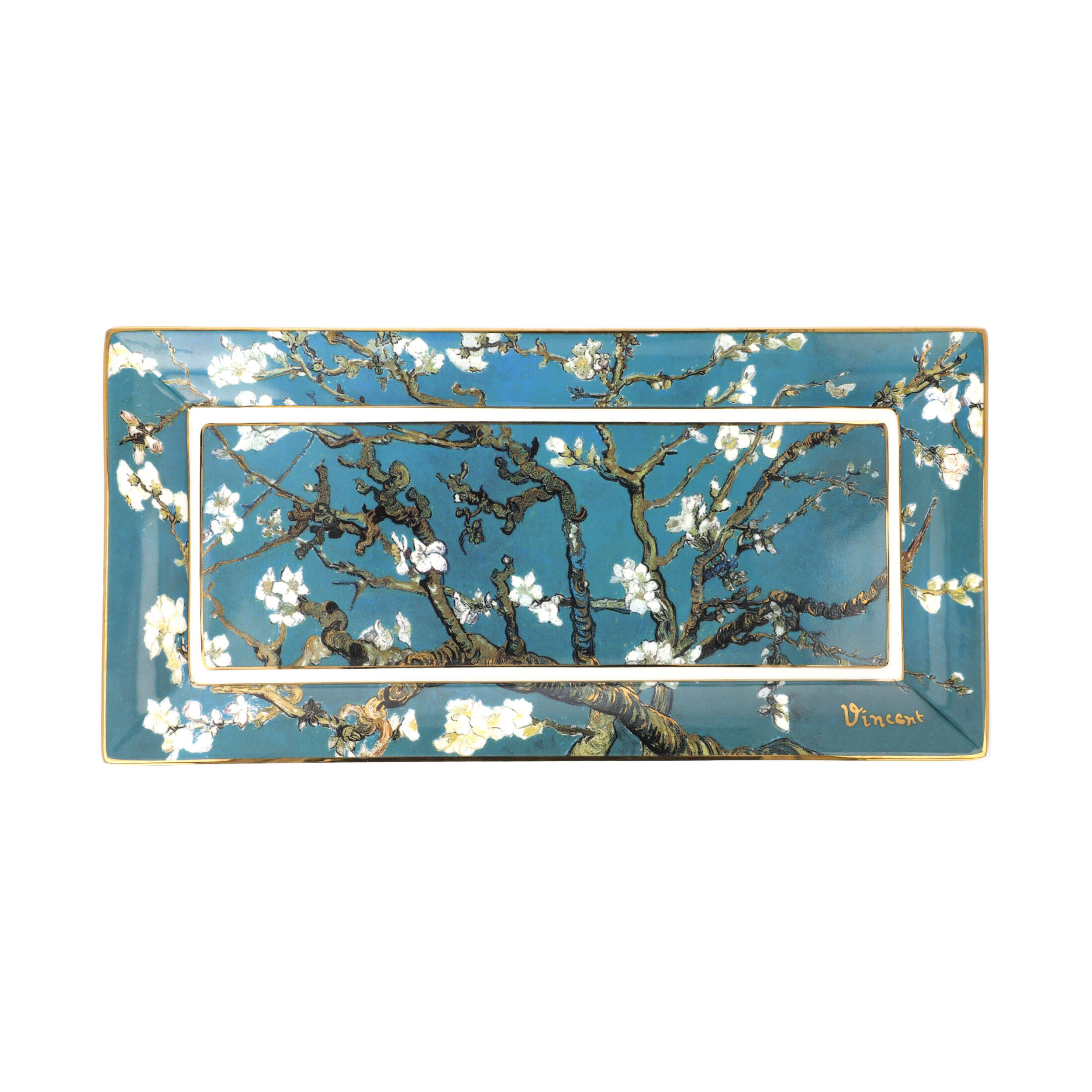 KÜNSTLERSCHALE Vincent van Gogh - Mandelbaum blau, New Bone China, Bunt, 24 x 12 cm - Multicolor, Keramik (2cm) - Goebel