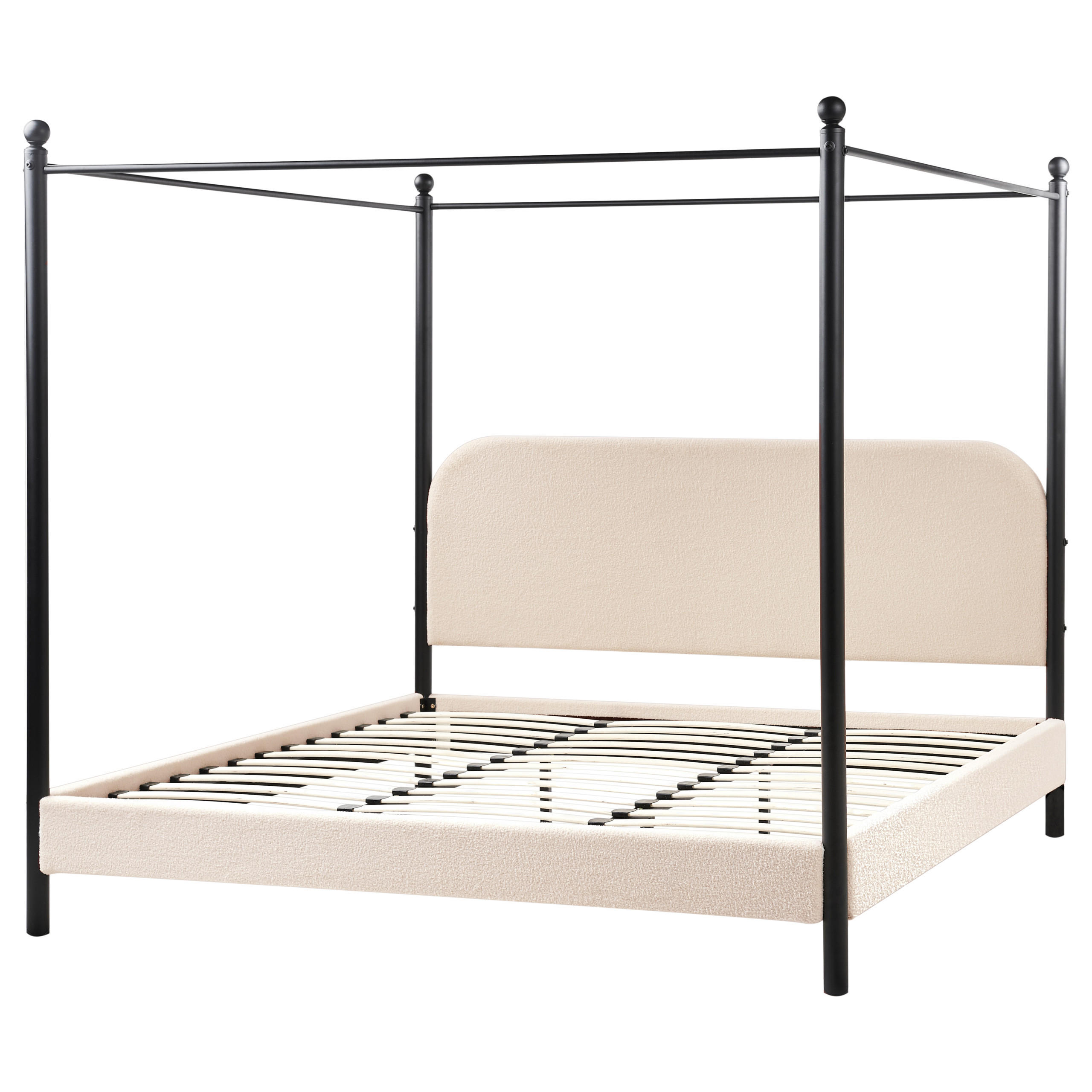 HIMMELBETT 180x200 cm Beige Dannemois - Beige, Textil (180/200cm) - Beliani