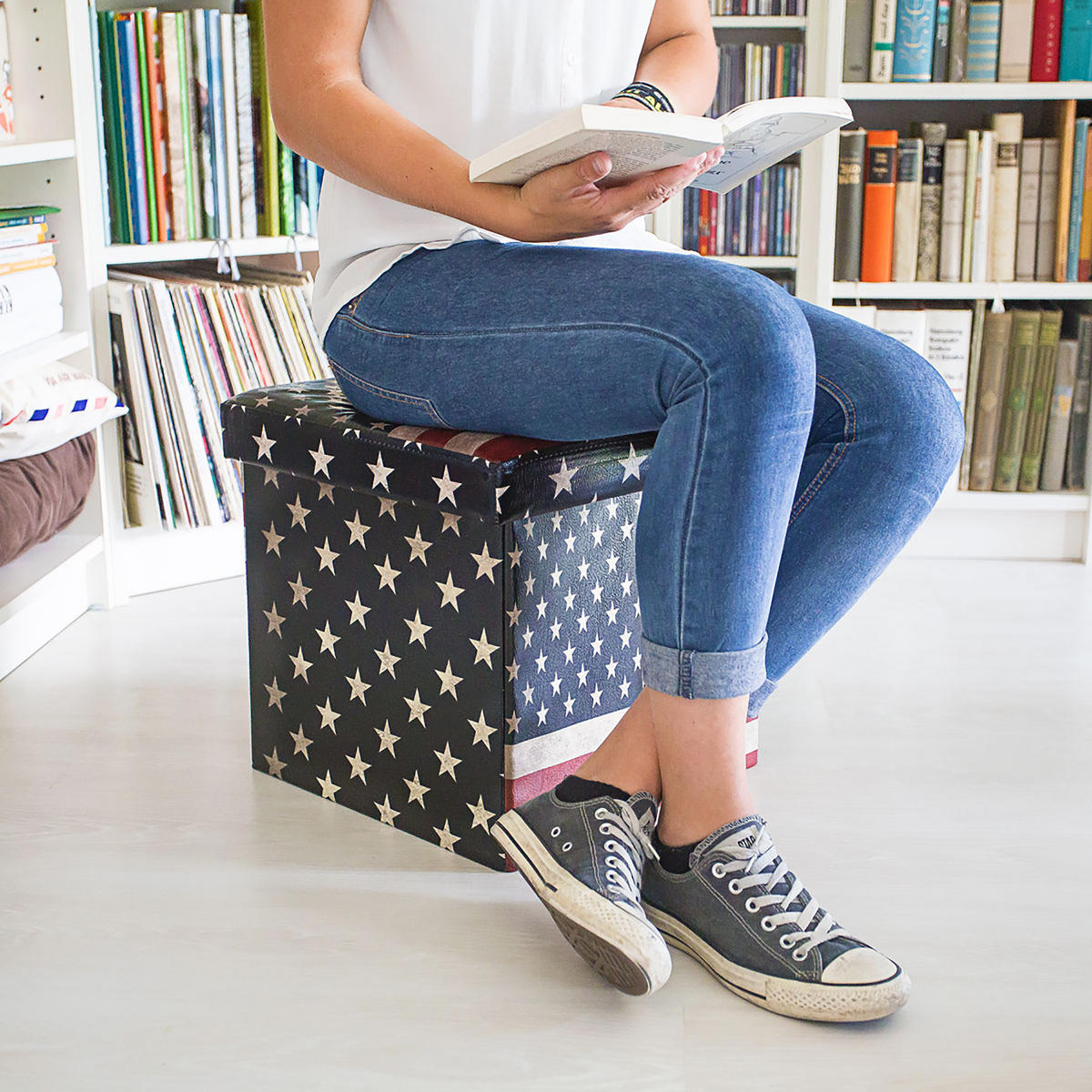 SITZHOCKER - Multicolor, Holzwerkstoff/Kunststoff (38/38/38cm) - Relaxdays