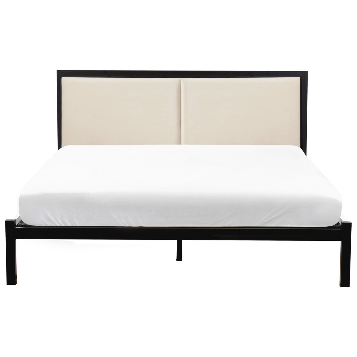 BETT mit Lattenrost 140x200 cm Schwarz Clamart - Schwarz, Metall (140/200cm) - Beliani