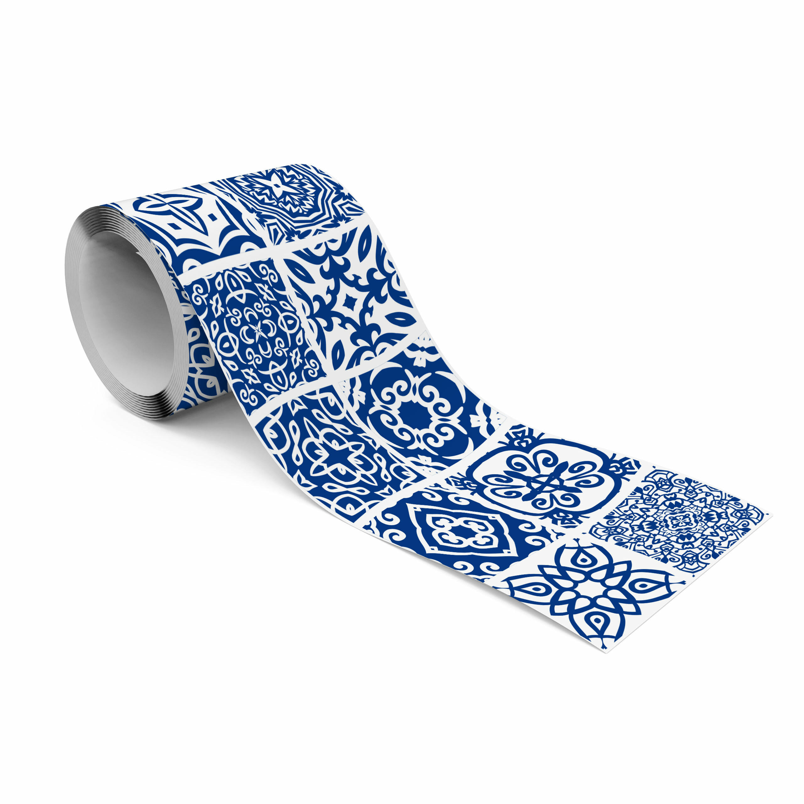 TAPETENBORDÜRE selbstklebend Mosaik Orientalisches Muster - Blau/Weiß, Papier (10/300/300cm) - Muralo