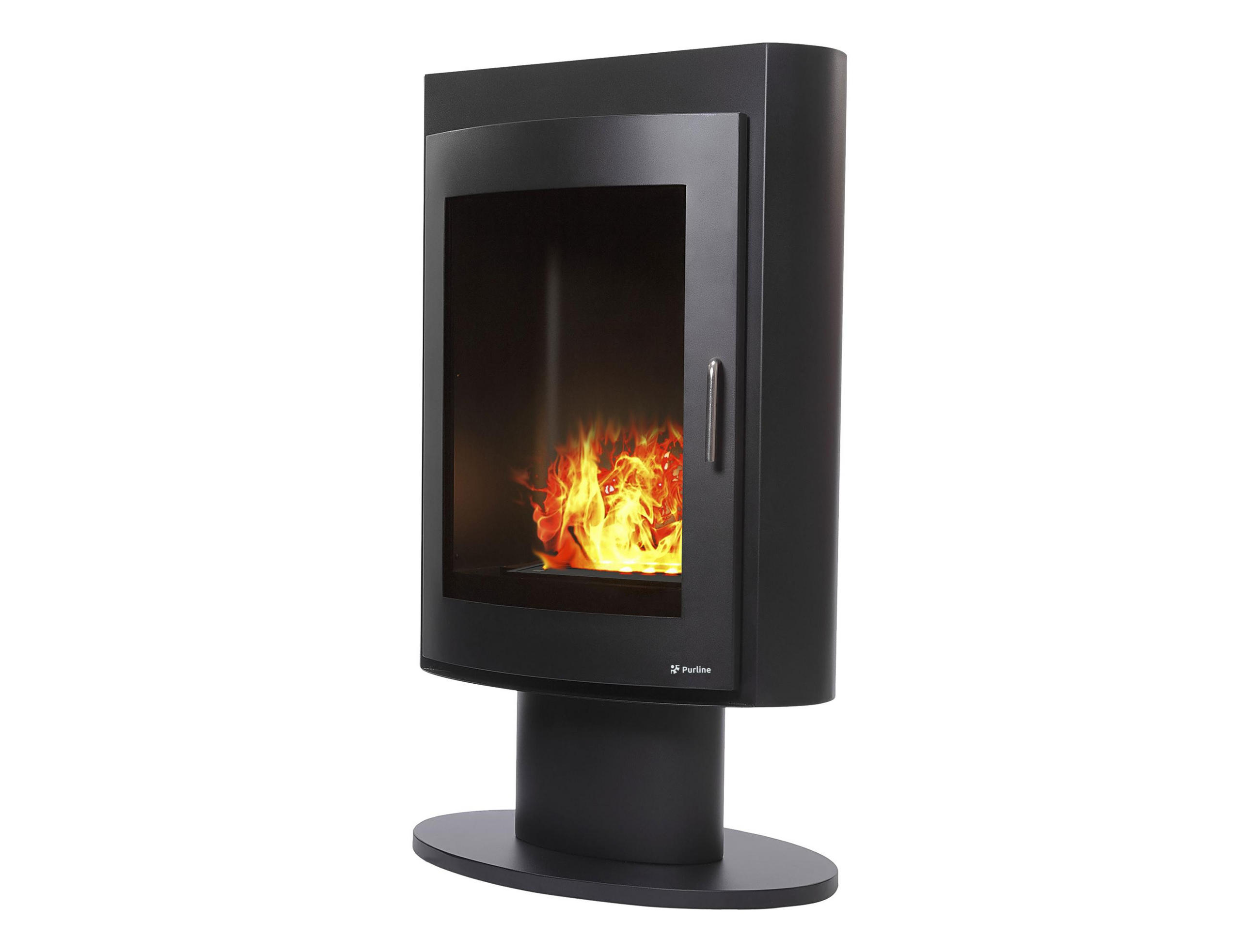 WASSERKAMIN zur Dekoration Schwarz mit Stahlmöbel 1.5 L Tank - Schwarz, Metall (60/35/97cm) - Purline