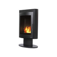 WASSERKAMIN zur Dekoration Schwarz mit Stahlmöbel 1.5 L Tank - Schwarz, Metall (60/35/97cm) - Purline