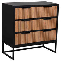 KOMMODE mit 3 schubladen aus holz und metall 80x39x81 cm - Braun, Holz (80/81/39cm) - Wanderlust