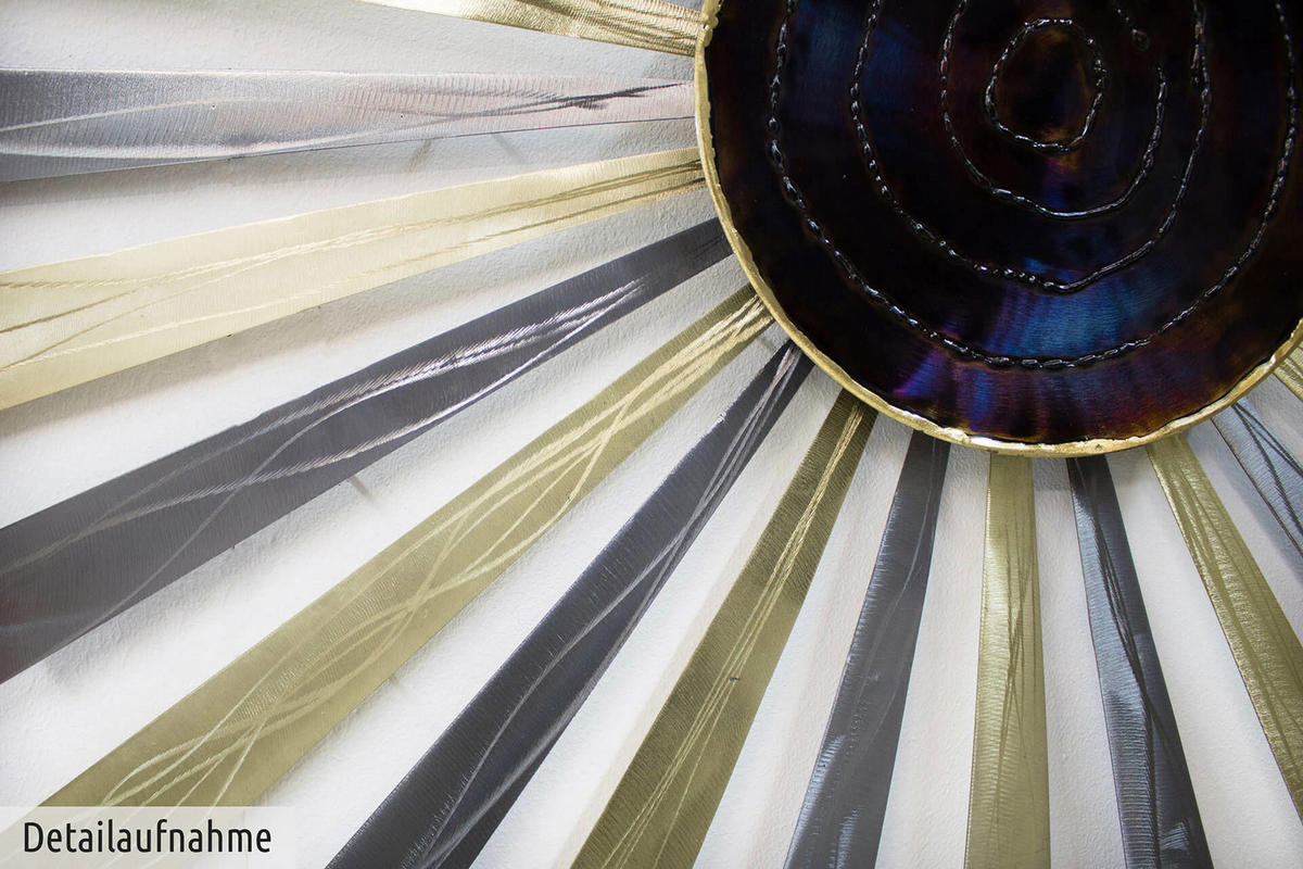 WANDDEKO Gold 110/110 cm - Silberfarben/Goldfarben, Metall (3/110/5cm) - KUNSTLOFT