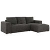 ECKSOFA MONIVA Dunkelgrau Velvet - Rechts - Dunkelgrau/Schwarz, Textil (266/164cm) - MKS