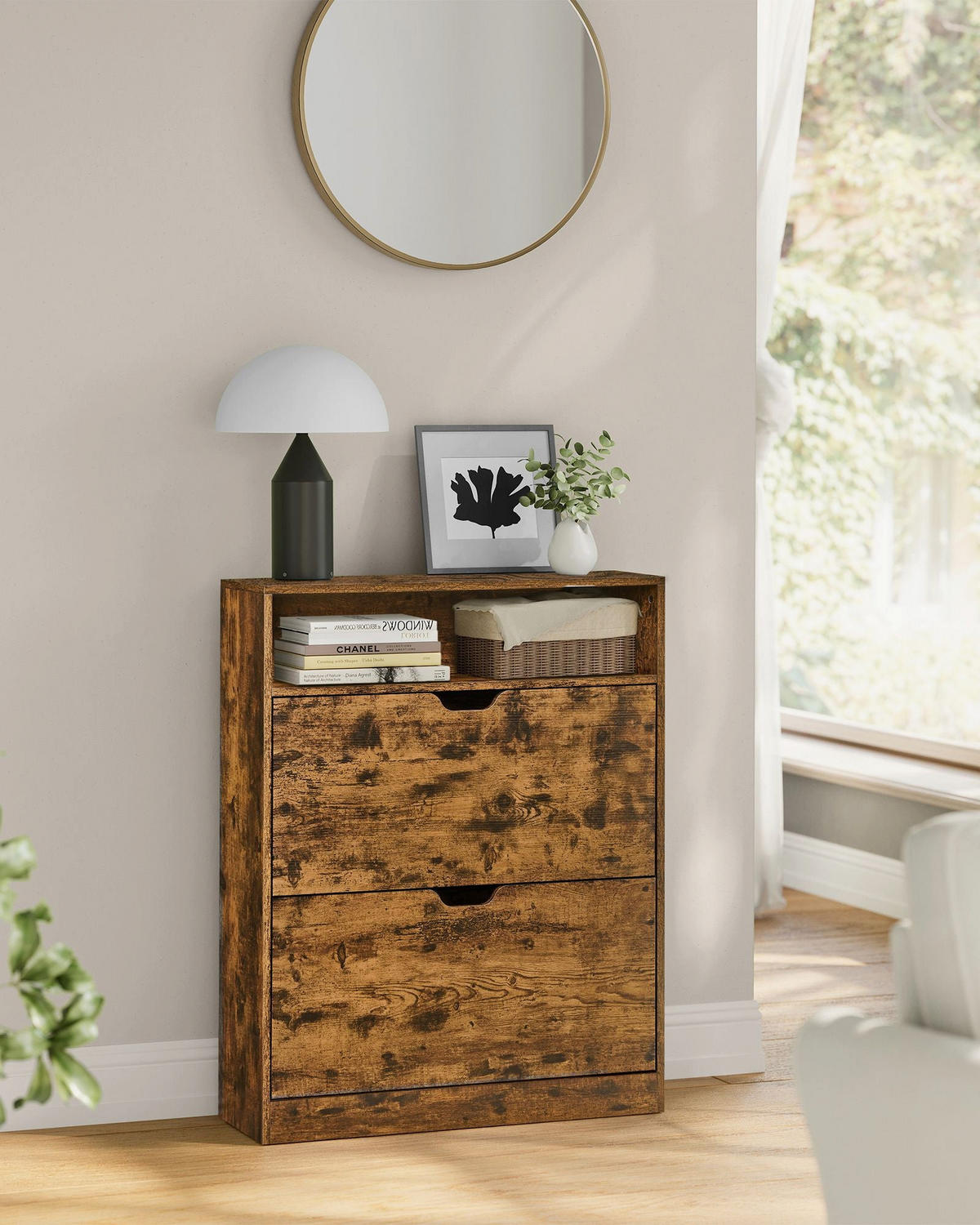 SCHUHSCHRANK ASMARA - Braun, Holzwerkstoff (80/102/24cm) - Hansiro