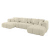 WOHNLANDSCHAFT Ottomane Links CLOUD-U-v1 414x180x40 Beige Bouclé - Beige, Holzwerkstoff/Kunststoff (414/90/180cm) - ALTDECOR