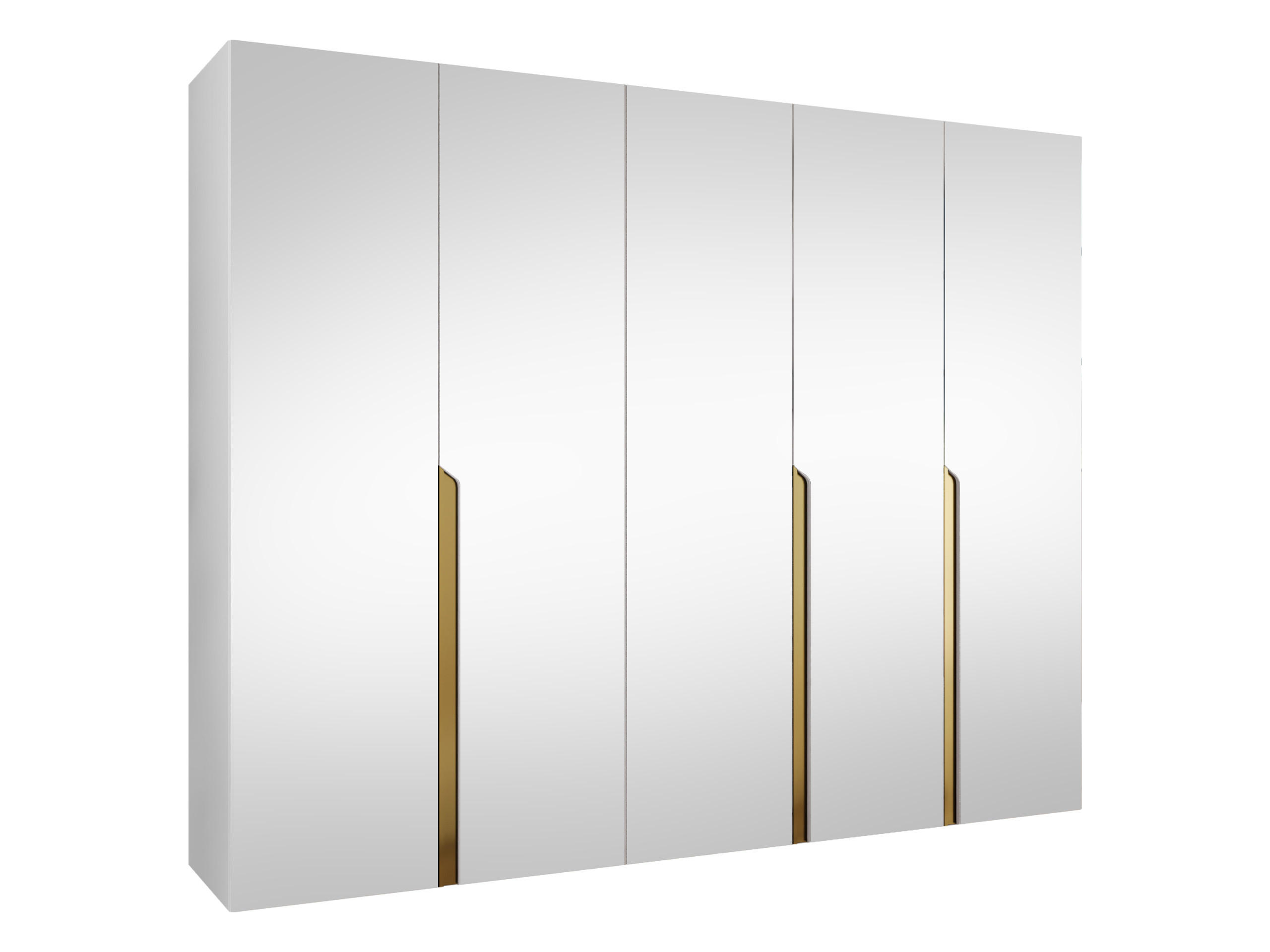Mirjan24 Drehtürenschrank Weiß, Gold 250x202x52 cm