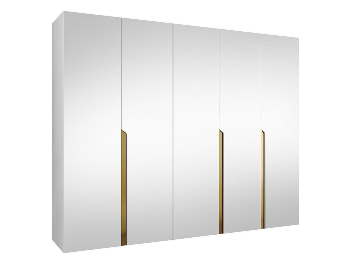 DREHTÜRENSCHRANK Mila III 250 - Goldfarben/Schwarz, Holzwerkstoff/Kunststoff (250/202/52cm) - MIRJAN24