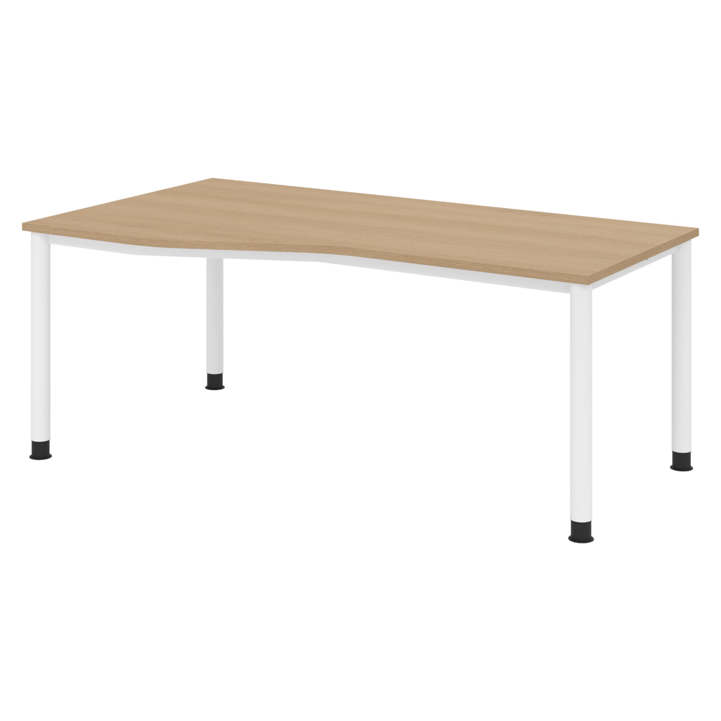 SCHREIBTISCH Serie-H 100/180/74 cm in Eichefarben/Weiß - Eichefarben/Weiß, Holzwerkstoff (100/180/74cm) - bümö
