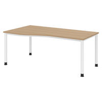 SCHREIBTISCH Serie-H 100/180/74 cm in Eichefarben/Weiß - Eichefarben/Weiß, Holzwerkstoff (100/180/74cm) - bümö