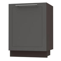 KÜCHENUNTERSCHRANK Kvantum D1D/50 Graphit Matt / Lava Matt 50 / 50 / 82cm - Dunkelgrau/Graphitfarben, Holz/Holzwerkstoff (50/82/50cm) - Feldmann-Wohnen