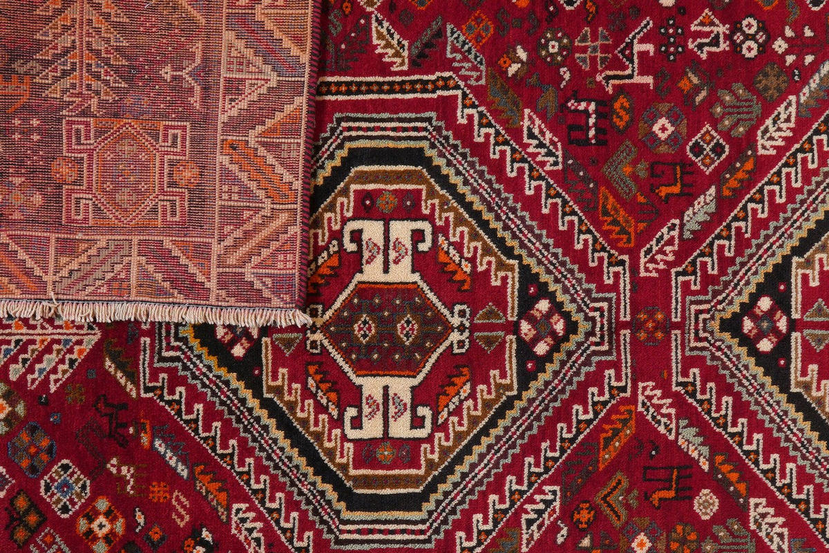 ORIENTTEPPICH handgeknüpft Gashgai Rot 254/177 cm Schurwolle - Rot, Textil (177/254cm) - Looma
