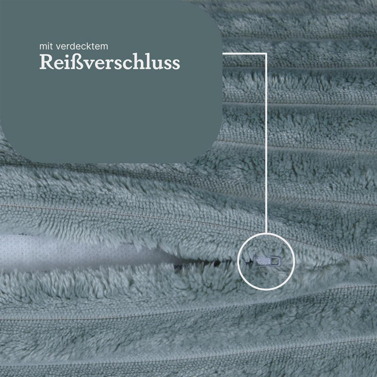 DEKOKISSEN Cord 20x70 cm Graugrün - Grün, Textil (20/70cm) - Bestlivings