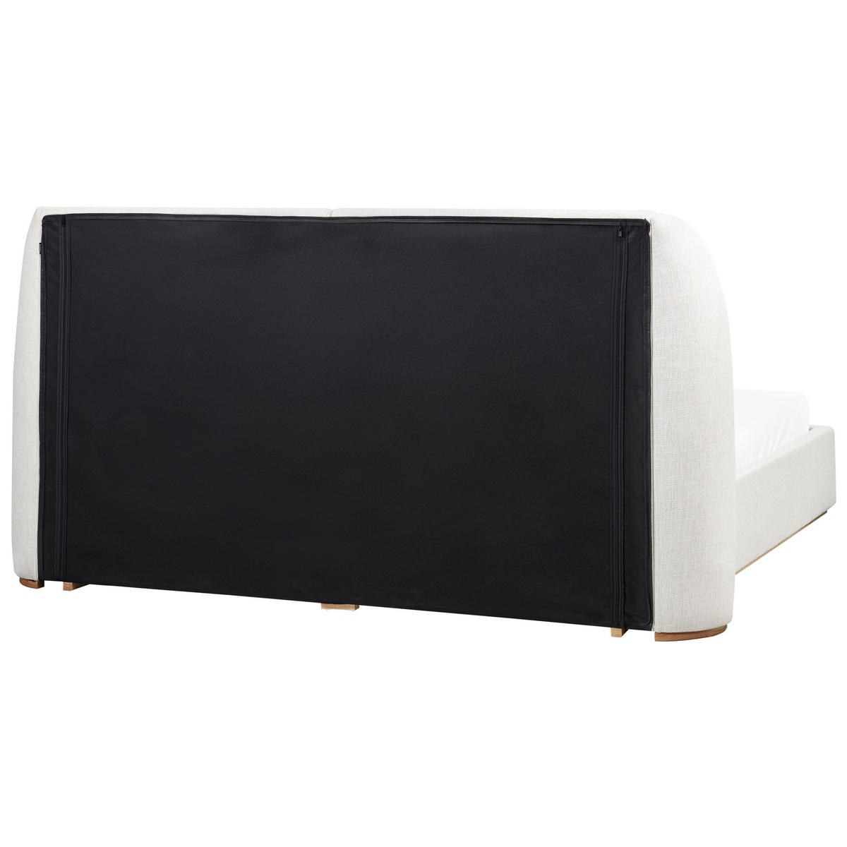 BETT mit Stauraum 180/200 cm Stoff Cremeweiß Monestier - Creme, Textil (180/200cm) - Beliani