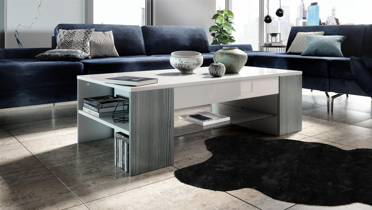 COUCHTISCH Clip Blenden in Avola-Anthrazit - Anthrazit, Holzwerkstoff (60/118/37cm) - Vladon