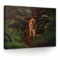 LEINWAND BILDER Tiger Tiere 60x40 - Multicolor, Holzwerkstoff (60/40cm) - Wallarena