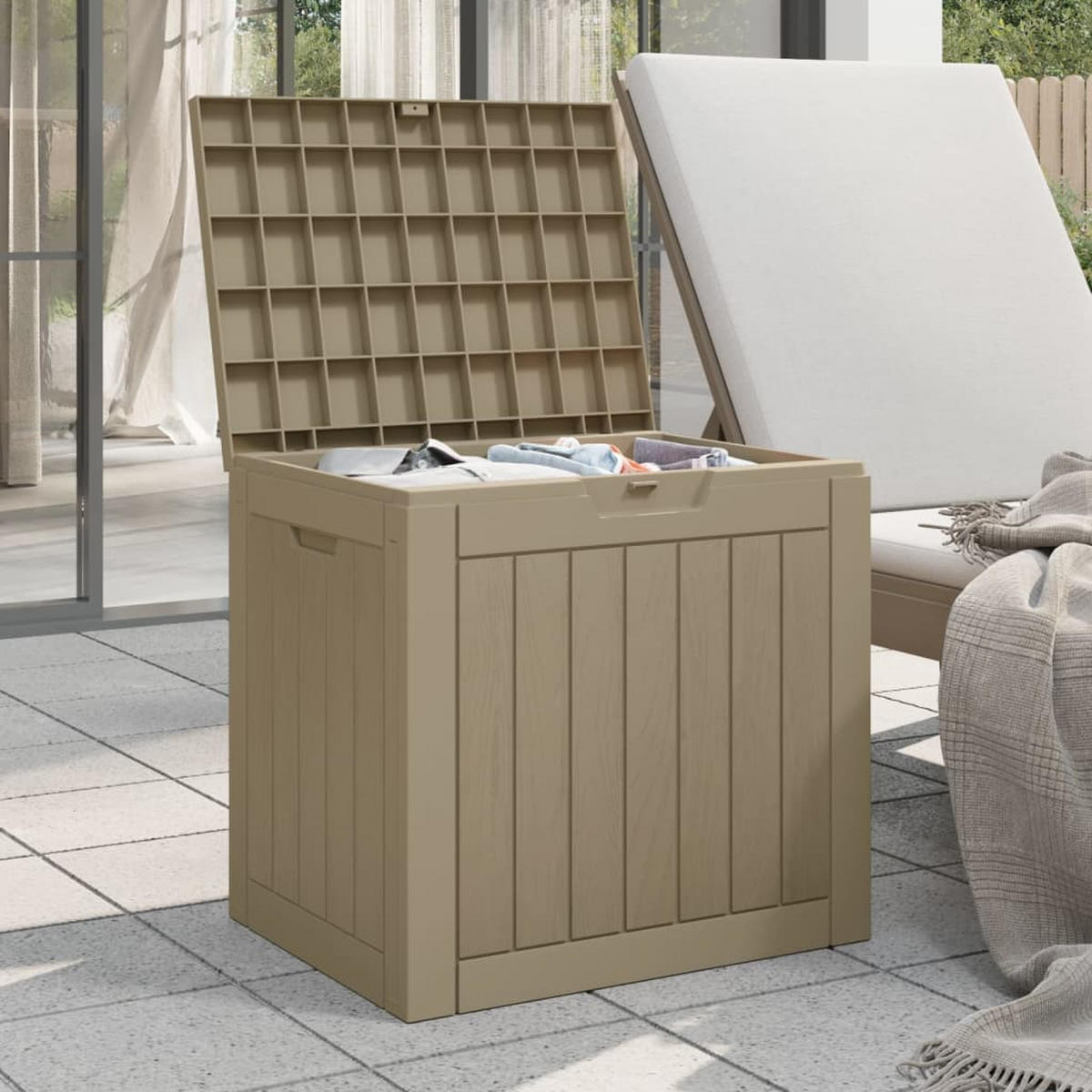 GARTENBOX Grau 55,5x43x53 cm Polypropylen - Grau, Kunststoff (43/53/55.5cm) - furnicato