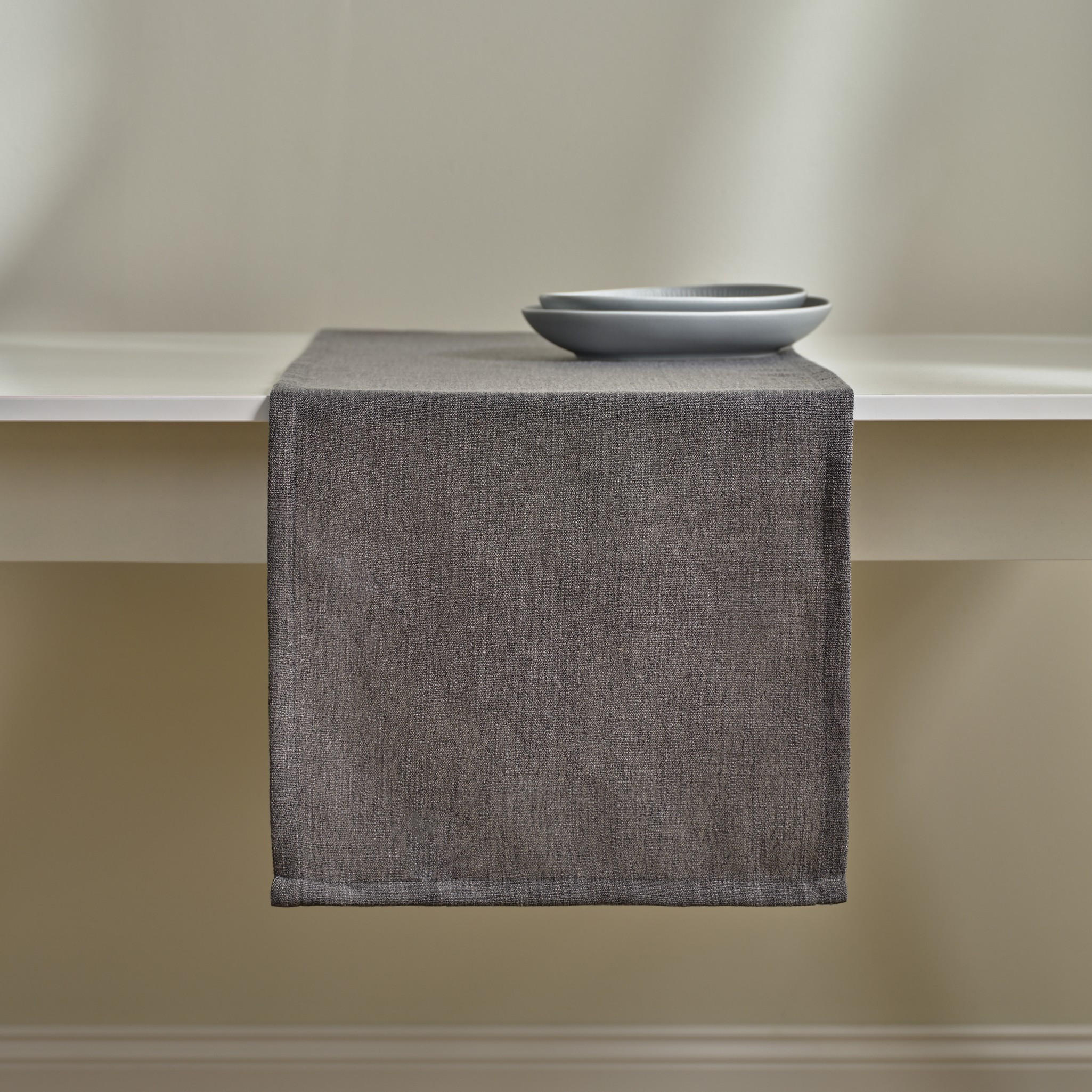 TISCHLÄUFER Clifden - Grau, Textil (180/40/1cm) - home&you