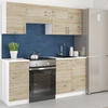 KÜCHENZEILE LECO 180 eiche bordeaux - Bordeaux, Holzwerkstoff (180/82/46cm) - roe furniture