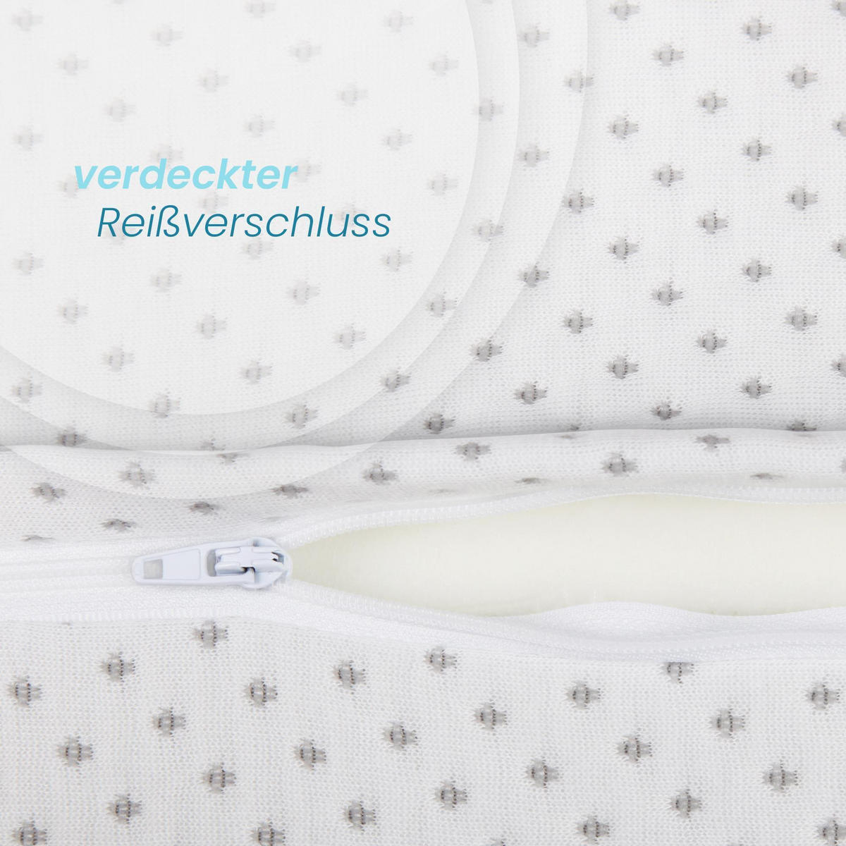 NACKENKISSEN aus Memory-Schaum viscoelastisch 30x60 cm - Weiß, Textil (30/60cm) - Bestlivings