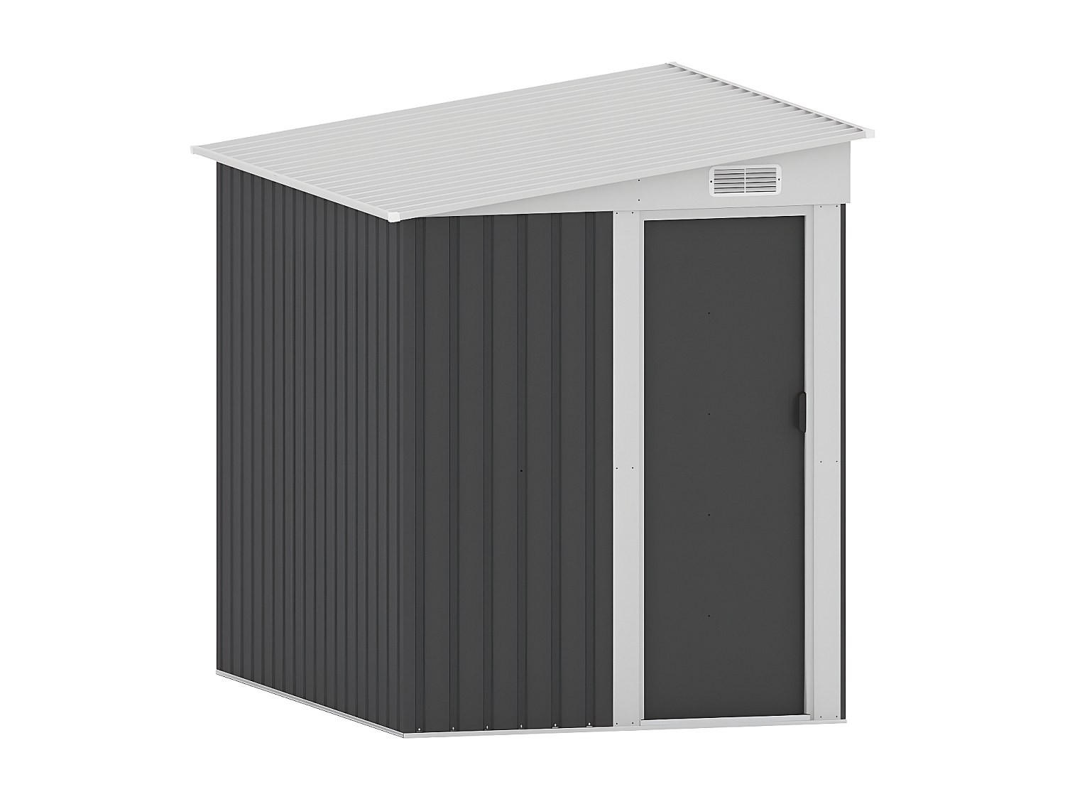 SCHREBERGARTENHAUS - 141 cm x 195 cm - metall - anthrazitgrau Daxton - Anthrazit, Metall (141/170/195cm) - Vente-Unique
