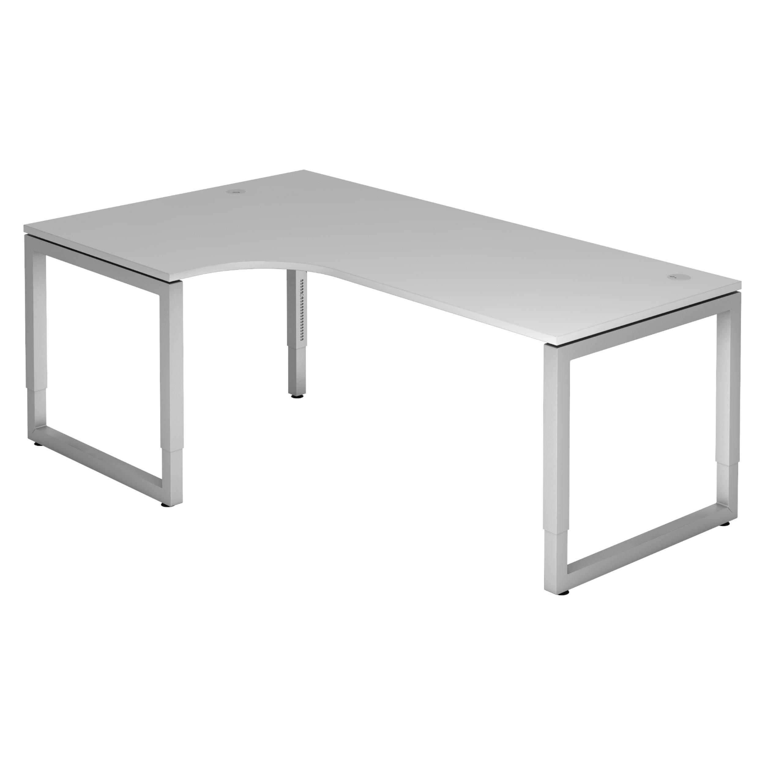 bümö Schreibtisch Grau, Silber 200x74x120 cm