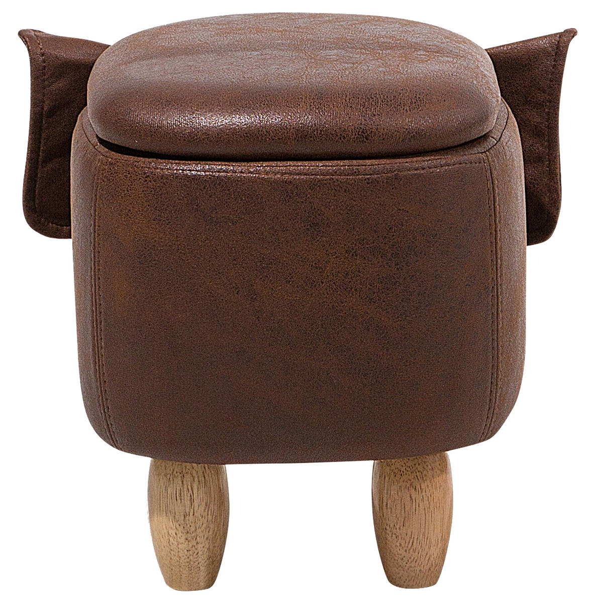 HOCKER Elephant 32/70/35 cm - Braun, Kunststoff/Textil (70/35/32cm) - Beliani