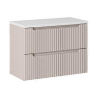 WASCHBECKENUNTERSCHRANK Kaschmir B 80 cm x H 57 cm x T 39 cm - Kaschmir/Weiß, Holz (80/57/40cm)
