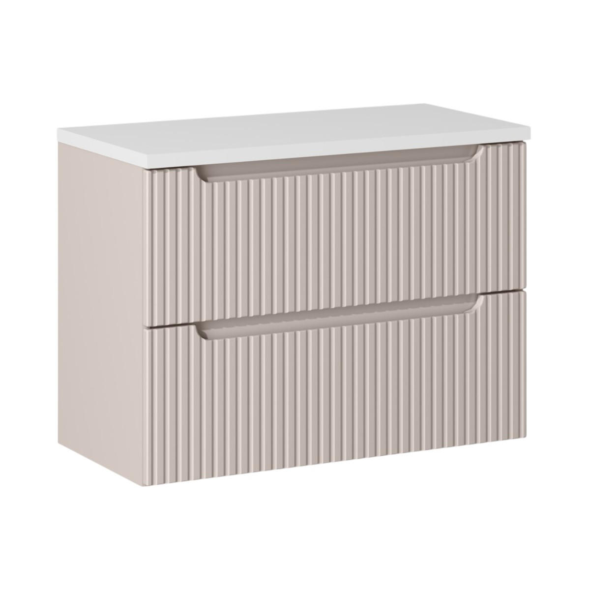 WASCHBECKENUNTERSCHRANK Kaschmir B 80 cm x H 57 cm x T 39 cm - Kaschmir/Weiß, Holz (80/57/40cm)