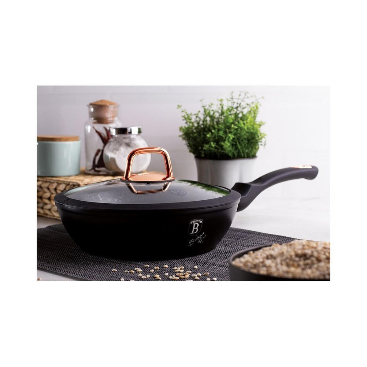 PFANNE Schwarz 24/24/6.5 cm BH1643 - Schwarz, Metall (24cm) - Berlinger Haus