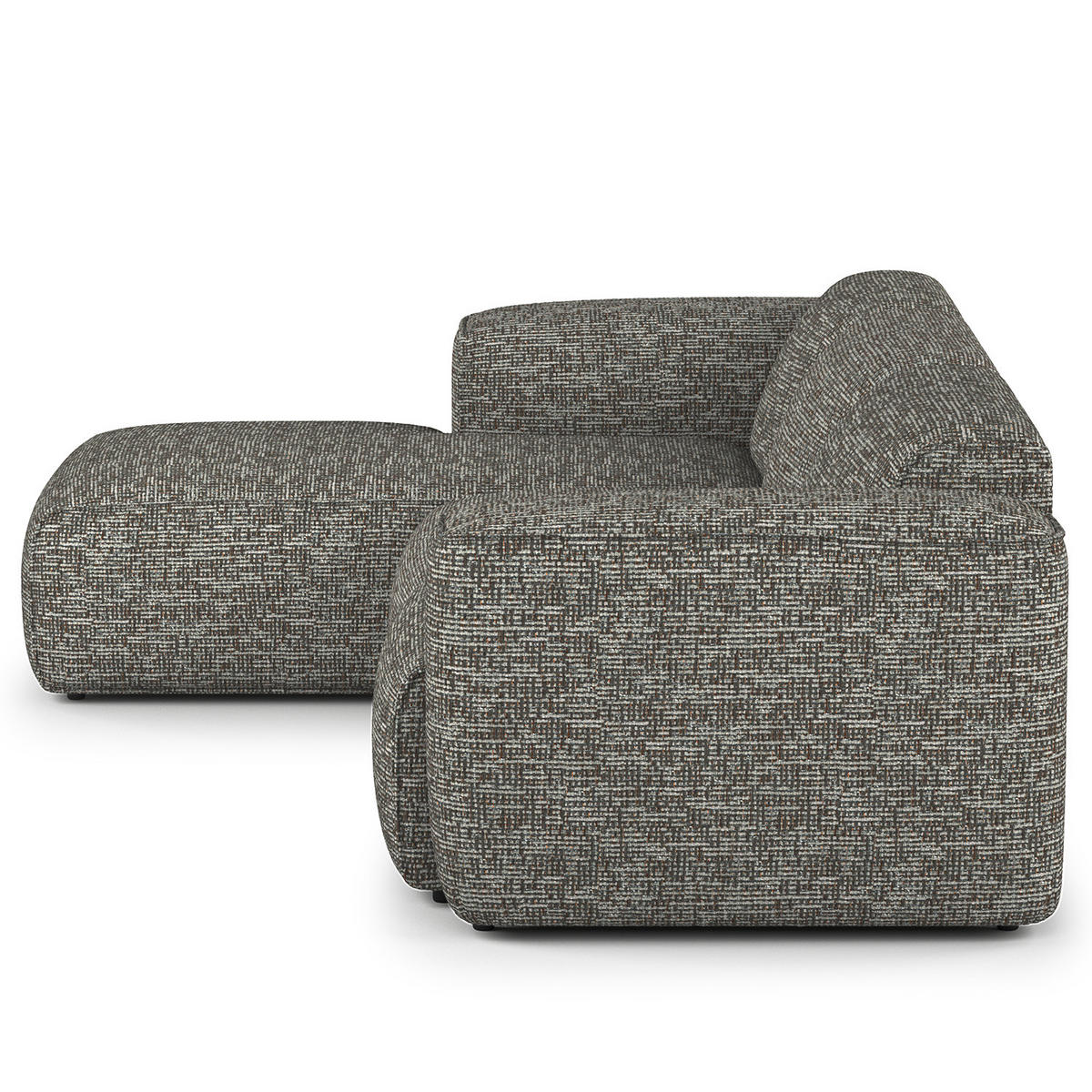 3-SITZER ECKSOFA mit Longchair - Schwarz/Grau, Kunststoff/Textil (284/173cm) - home24