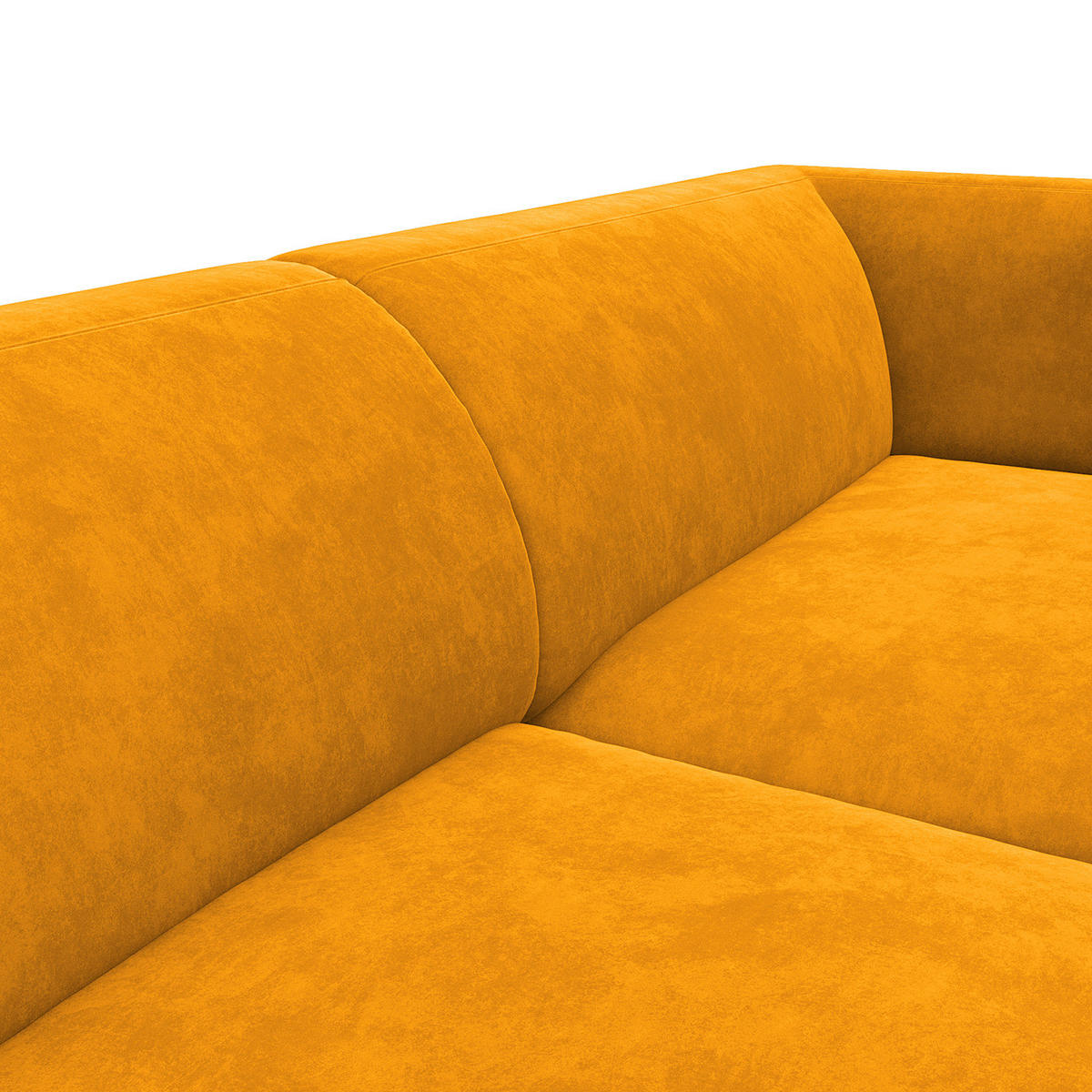 2,5-SITZER ECKSOFA mit Longchair - Gelb/Schwarz, Textil/Metall (271/148cm) - home24